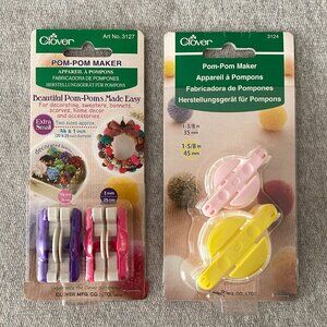 NWT Clover Pom-Pom Maker Set Extra Small + Small Includes 4 Different Sizes